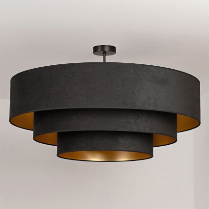 Brilagi - Plafondkroonluchter LUNETA 3xE27/60W/230V Ø 80 cm zwart/goud
