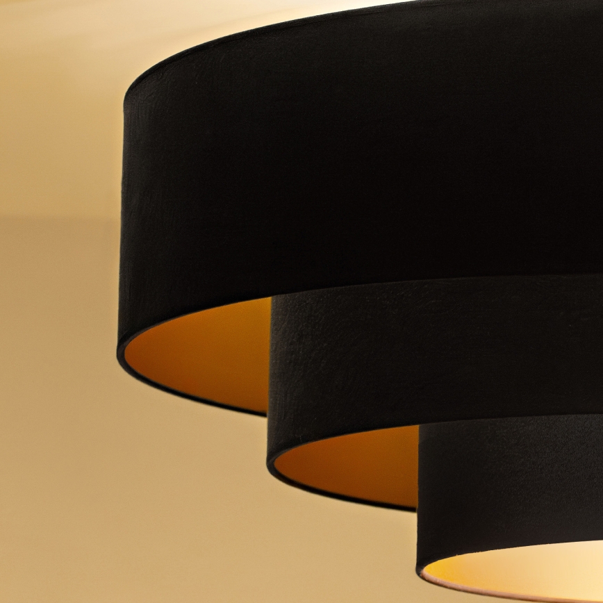 Brilagi - Plafondkroonluchter LUNETA 3xE27/60W/230V Ø 80 cm zwart/goud