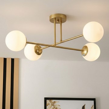 Brilagi - Plafondkroonluchter MALIVA 4xE14/15W/230V goud/wit