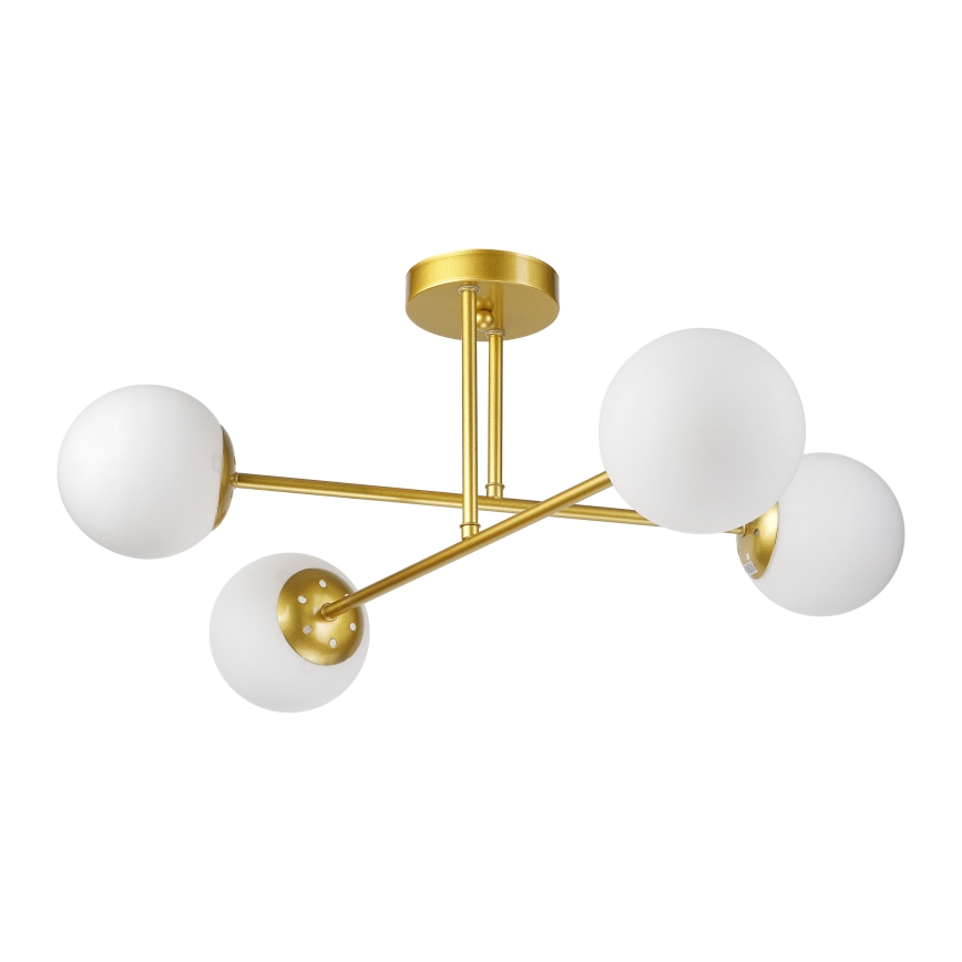 Brilagi - Plafondkroonluchter MALIVA 4xE14/15W/230V goud/wit