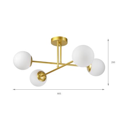 Brilagi - Plafondkroonluchter MALIVA 4xE14/15W/230V goud/wit