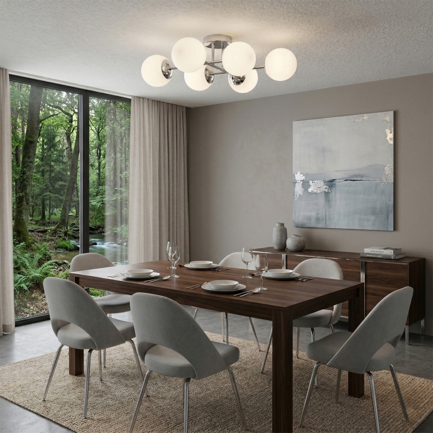 Brilagi - Plafondkroonluchter MALONY 6xE14/20W/230V glanzend chroom