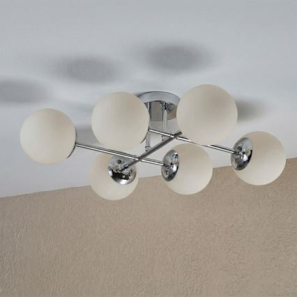 Brilagi - Plafondkroonluchter MALONY 6xE14/20W/230V glanzend chroom
