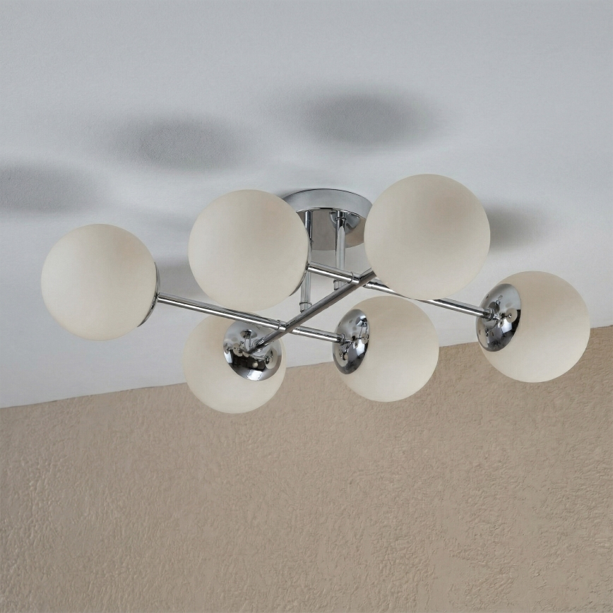 Brilagi - Plafondkroonluchter MALONY 6xE14/20W/230V glanzend chroom