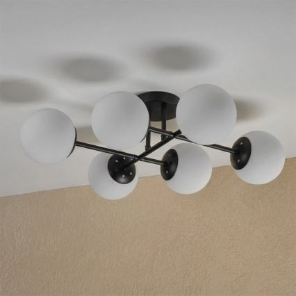 Brilagi - Plafondkroonluchter MALONY 6xE14/20W/230V zwart