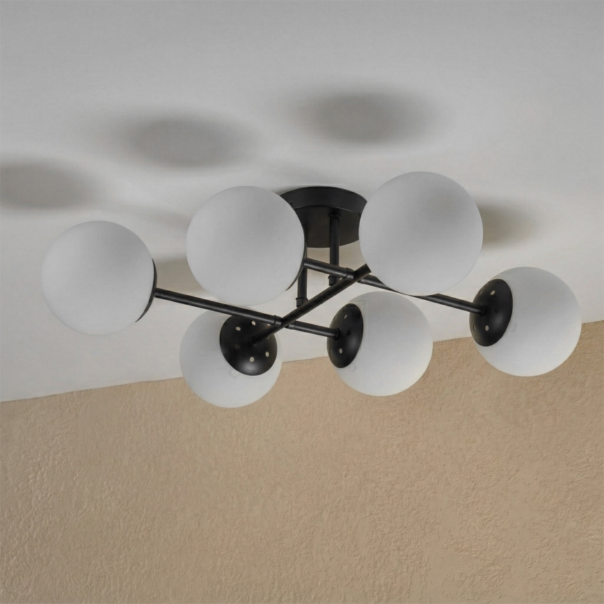 Brilagi - Plafondkroonluchter MALONY 6xE14/20W/230V zwart