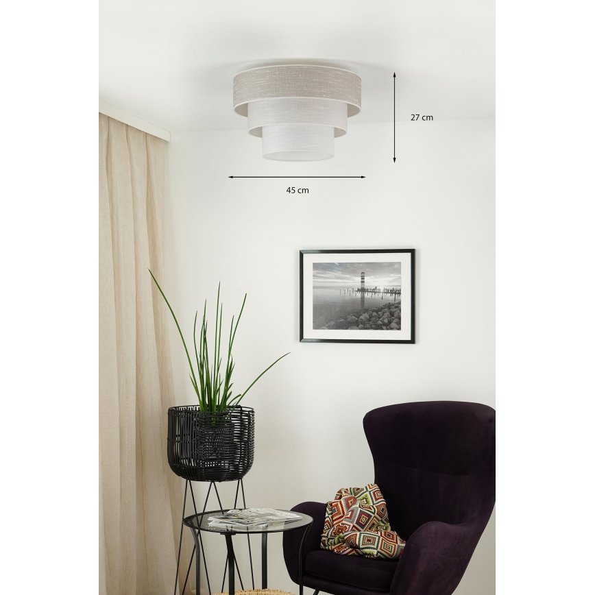 Brilagi - Plafondlamp ALASKA LUNETA 1xE27/15W/230V diameter 45 cm grijs/crème