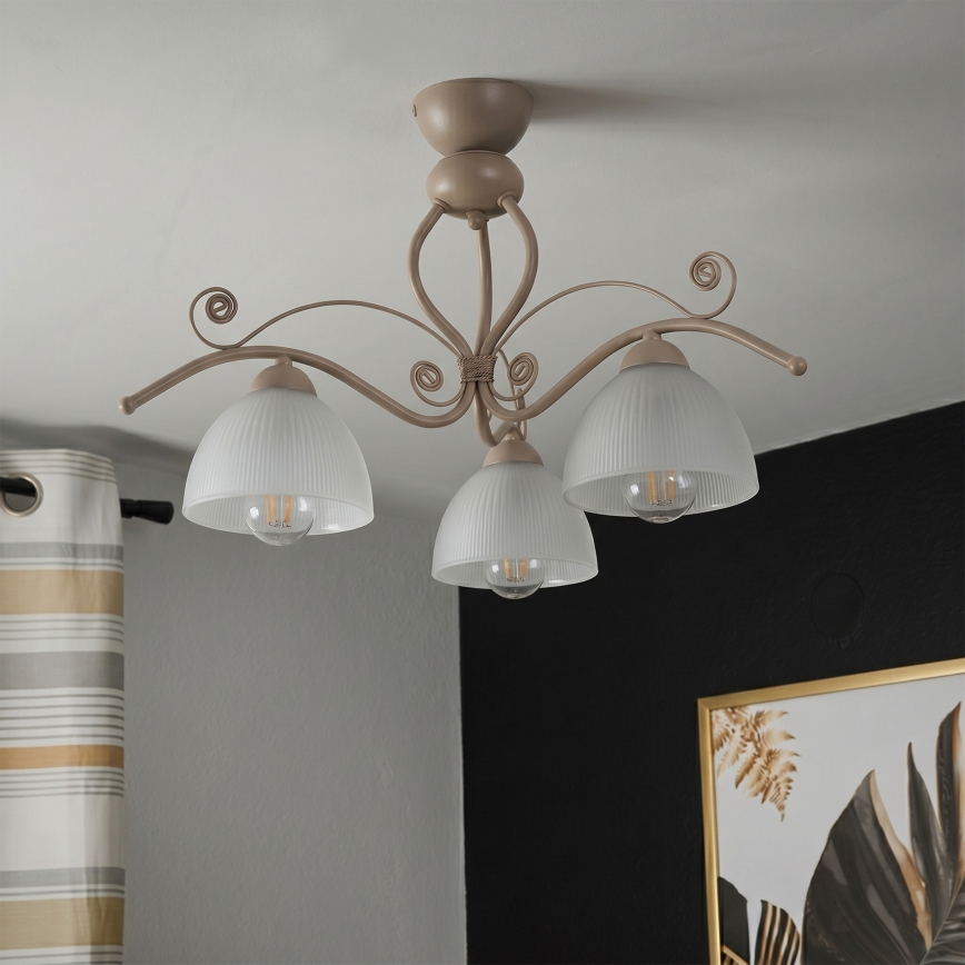 Brilagi - Plafondlamp ANTICO MODERN 3xE27/60W/230V beige