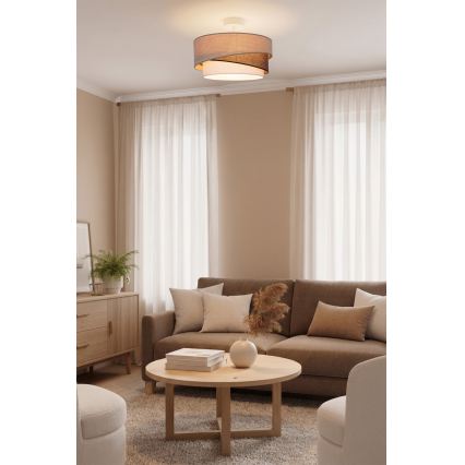 Brilagi - Plafondlamp ARROW 1xE27/60W/230V Ø 45 cm beige/bruin/wit