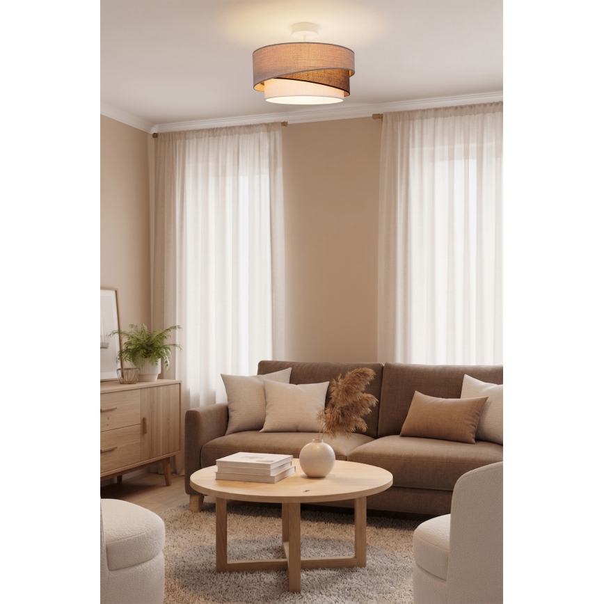 Brilagi - Plafondlamp ARROW 1xE27/60W/230V Ø 45 cm beige/bruin/wit