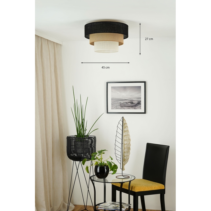 Brilagi - Plafondlamp ASPEN LUNETA 1xE27/15W/230V diameter 45 cm zwart/beige/crème