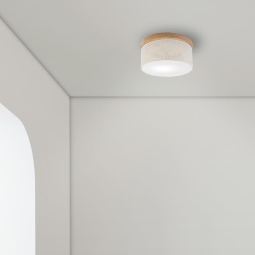 Brilagi - Plafondlamp BELLADONNA 1xE27/15W/230V diameter 30 cm crème/eiken