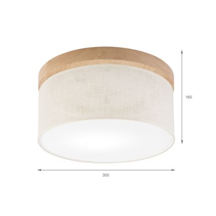 Brilagi - Plafondlamp BELLADONNA 1xE27/15W/230V diameter 30 cm crème/eiken