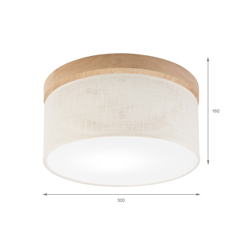 Brilagi - Plafondlamp BELLADONNA 1xE27/15W/230V diameter 30 cm crème/eiken