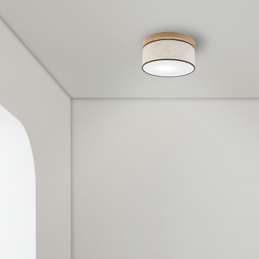Brilagi - Plafondlamp BELLADONNA 1xE27/15W/230V diameter 30 cm crème/eiken