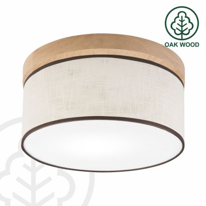Brilagi - Plafondlamp BELLADONNA 1xE27/15W/230V diameter 30 cm crème/eiken