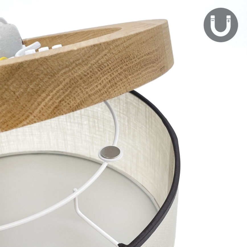 Brilagi - Plafondlamp BELLADONNA 1xE27/15W/230V diameter 30 cm crème/eiken