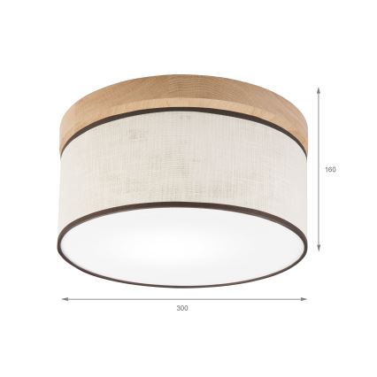 Brilagi - Plafondlamp BELLADONNA 1xE27/15W/230V diameter 30 cm crème/eiken