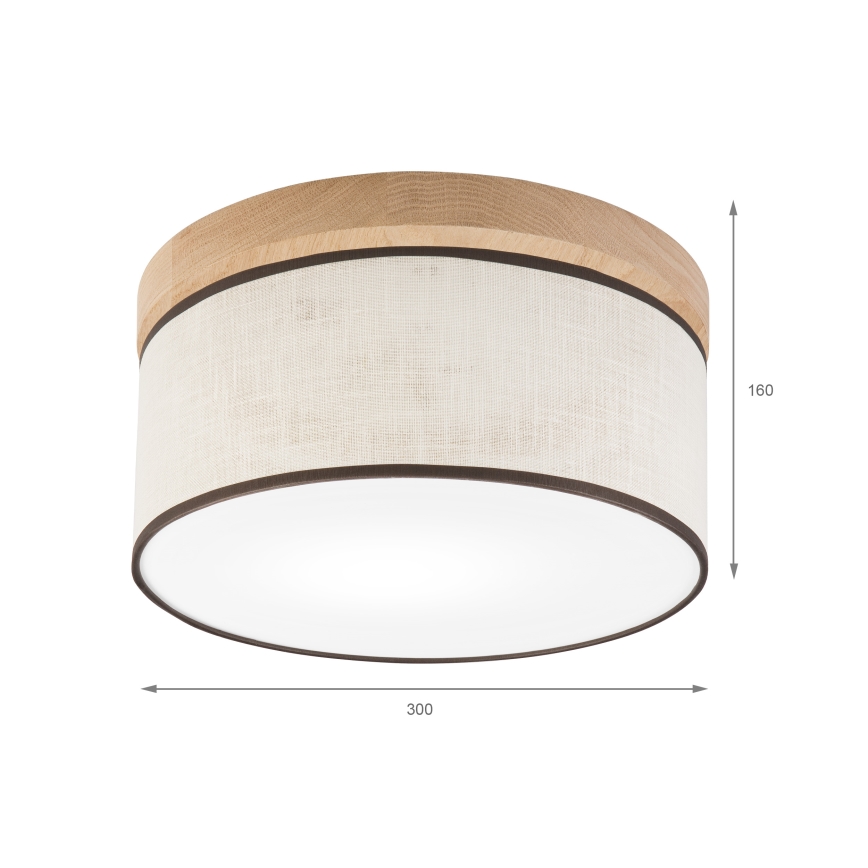 Brilagi - Plafondlamp BELLADONNA 1xE27/15W/230V diameter 30 cm crème/eiken