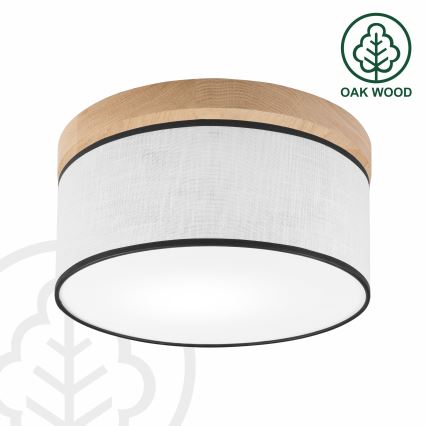 Brilagi - Plafondlamp BELLADONNA 1xE27/15W/230V diameter 30 cm wit/eiken