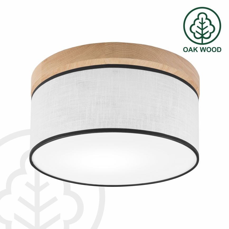 Brilagi - Plafondlamp BELLADONNA 1xE27/15W/230V diameter 30 cm wit/eiken