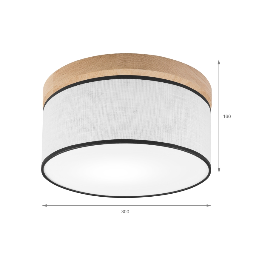Brilagi - Plafondlamp BELLADONNA 1xE27/15W/230V diameter 30 cm wit/eiken