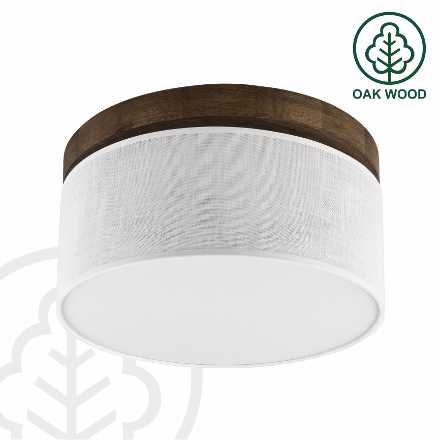 Brilagi - Plafondlamp BELLADONNA 1xE27/15W/230V diameter 30 cm wit/eiken