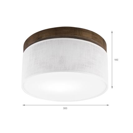 Brilagi - Plafondlamp BELLADONNA 1xE27/15W/230V diameter 30 cm wit/eiken