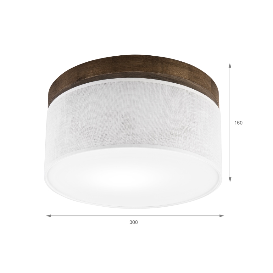 Brilagi - Plafondlamp BELLADONNA 1xE27/15W/230V diameter 30 cm wit/eiken