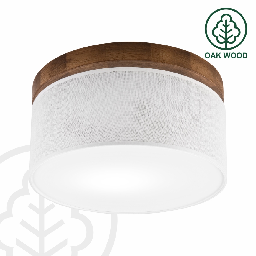 Brilagi - Plafondlamp BELLADONNA 1xE27/15W/230V diameter 30 cm wit/eiken kers