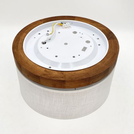 Brilagi - Plafondlamp BELLADONNA 1xE27/15W/230V diameter 30 cm wit/eiken kers