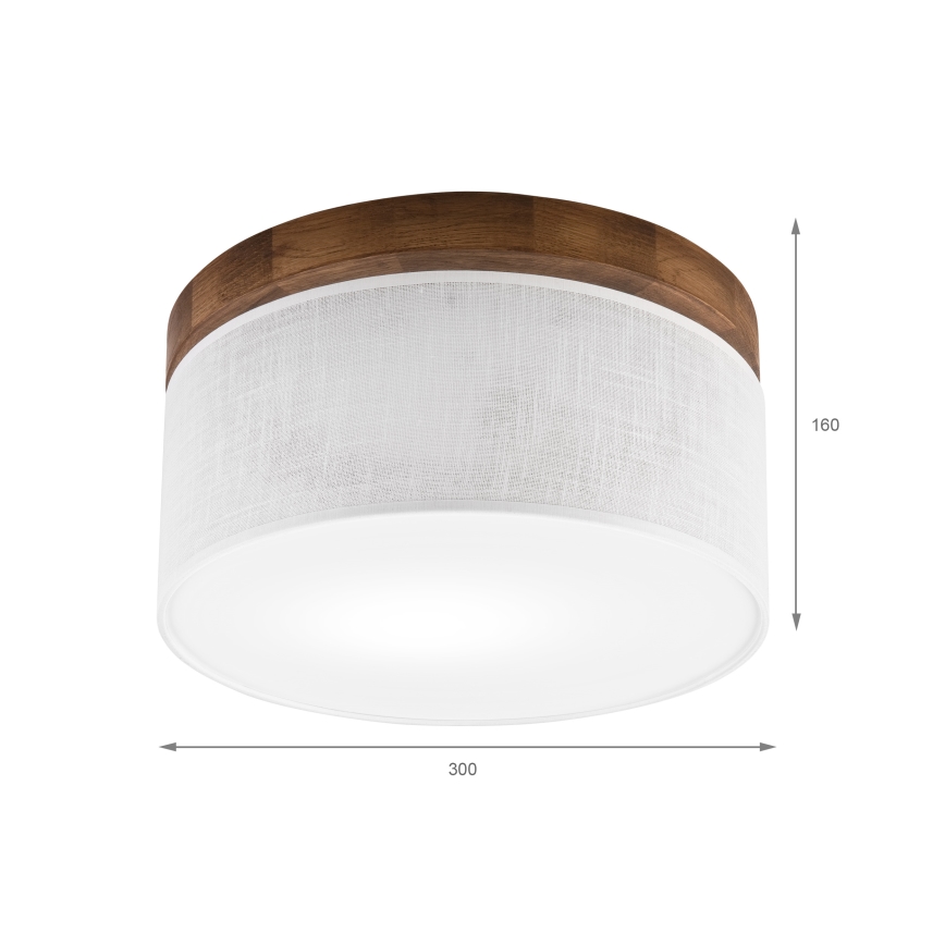 Brilagi - Plafondlamp BELLADONNA 1xE27/15W/230V diameter 30 cm wit/eiken kers