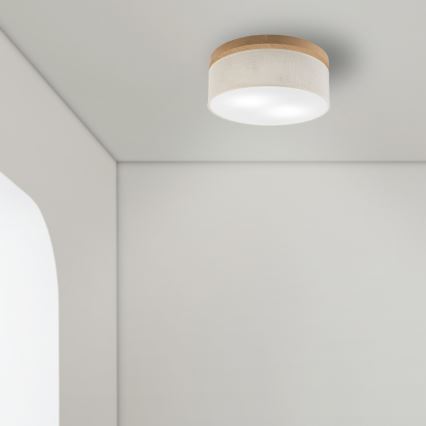 Brilagi - Plafondlamp BELLADONNA 2xE27/15W/230V diameter 40 cm crème/eiken
