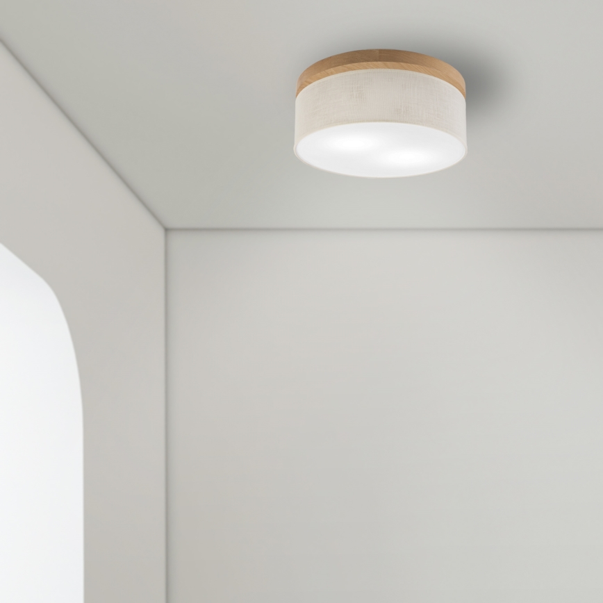 Brilagi - Plafondlamp BELLADONNA 2xE27/15W/230V diameter 40 cm crème/eiken
