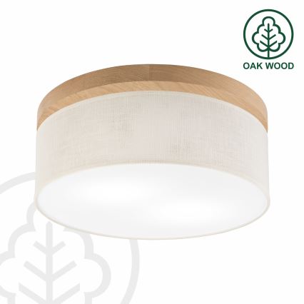 Brilagi - Plafondlamp BELLADONNA 2xE27/15W/230V diameter 40 cm crème/eiken