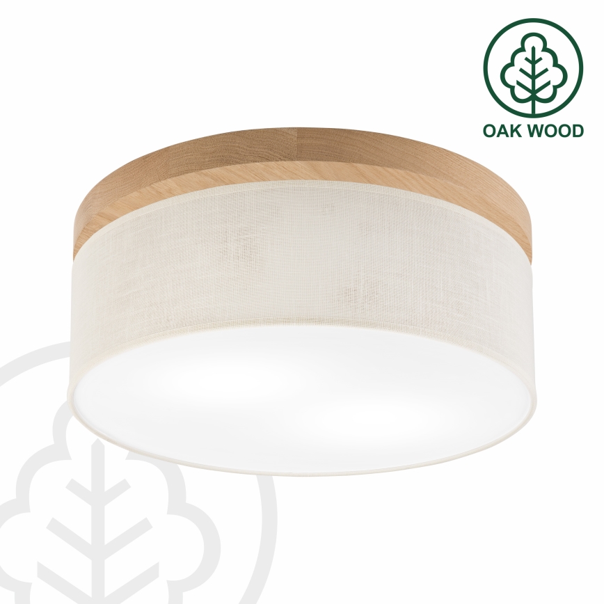 Brilagi - Plafondlamp BELLADONNA 2xE27/15W/230V diameter 40 cm crème/eiken