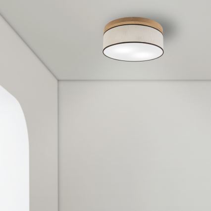 Brilagi - Plafondlamp BELLADONNA 2xE27/15W/230V diameter 40 cm crème/eiken