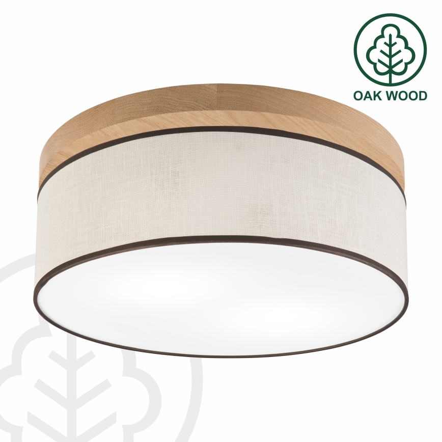 Brilagi - Plafondlamp BELLADONNA 2xE27/15W/230V diameter 40 cm crème/eiken