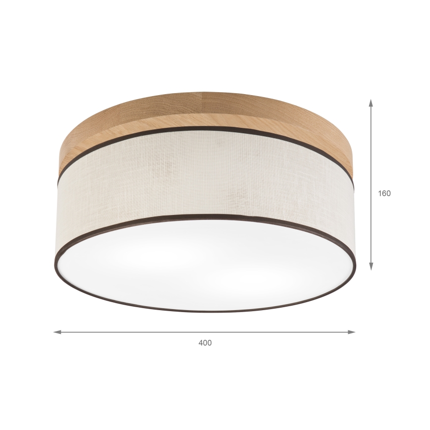 Brilagi - Plafondlamp BELLADONNA 2xE27/15W/230V diameter 40 cm crème/eiken
