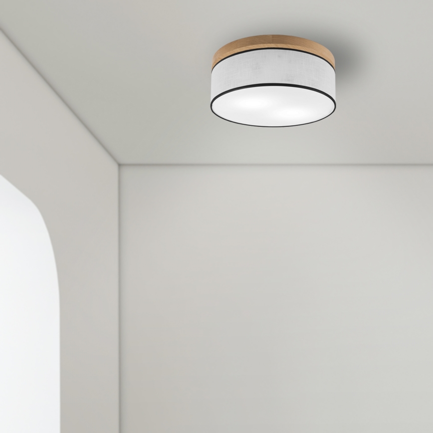 Brilagi - Plafondlamp BELLADONNA 2xE27/15W/230V diameter 40 cm wit/eiken