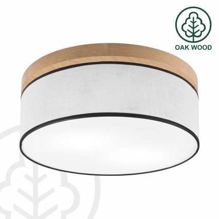 Brilagi - Plafondlamp BELLADONNA 2xE27/15W/230V diameter 40 cm wit/eiken