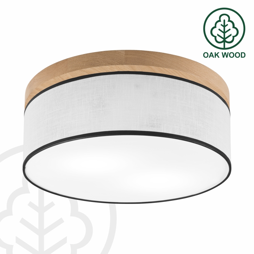 Brilagi - Plafondlamp BELLADONNA 2xE27/15W/230V diameter 40 cm wit/eiken