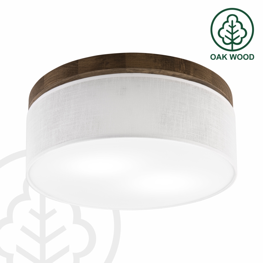 Brilagi - Plafondlamp BELLADONNA 2xE27/15W/230V diameter 40 cm wit/eiken