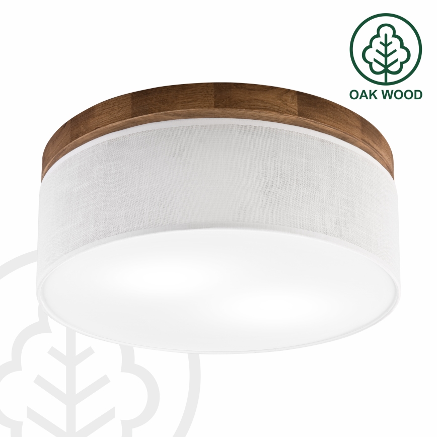 Brilagi - Plafondlamp BELLADONNA 2xE27/15W/230V diameter 40 cm wit/eiken kers