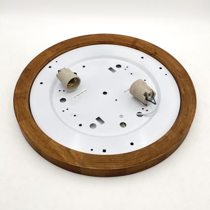 Brilagi - Plafondlamp BELLADONNA 2xE27/15W/230V diameter 40 cm wit/eiken kers