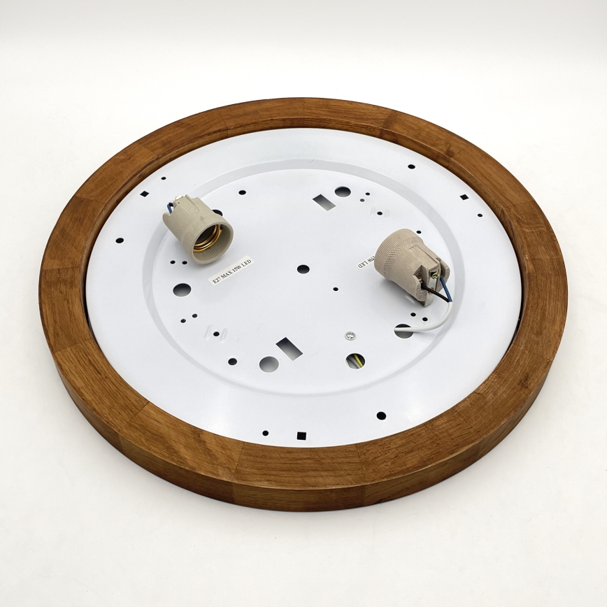 Brilagi - Plafondlamp BELLADONNA 2xE27/15W/230V diameter 40 cm wit/eiken kers