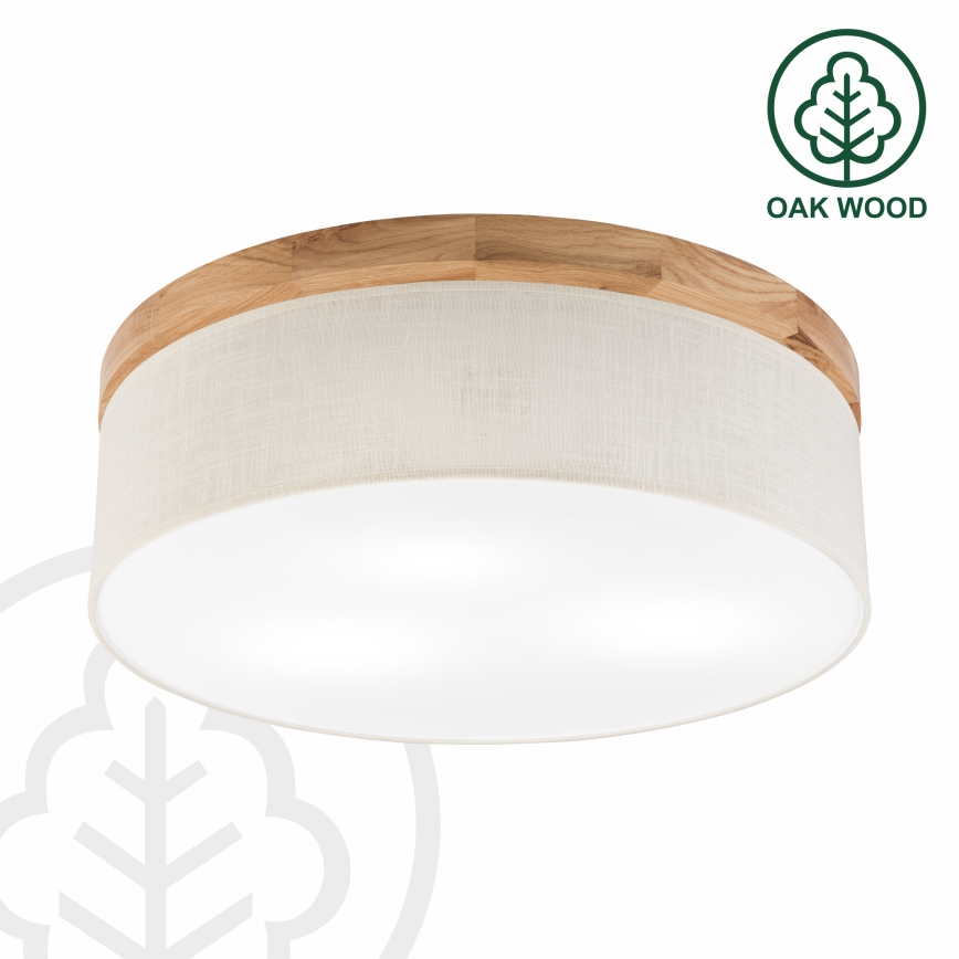 Brilagi - Plafondlamp BELLADONNA 3xE27/15W/230V diameter 50 cm crème/eiken