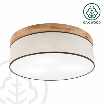 Brilagi - Plafondlamp BELLADONNA 3xE27/15W/230V diameter 50 cm crème/eiken
