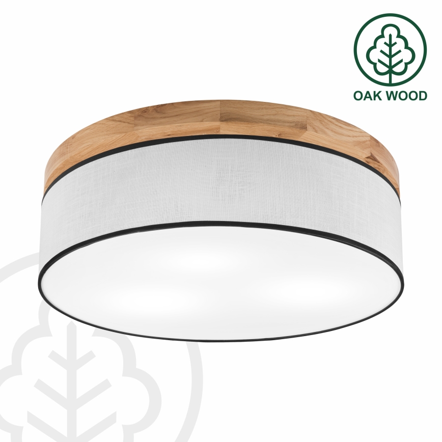 Brilagi - Plafondlamp BELLADONNA 3xE27/15W/230V diameter 50 cm wit/eiken