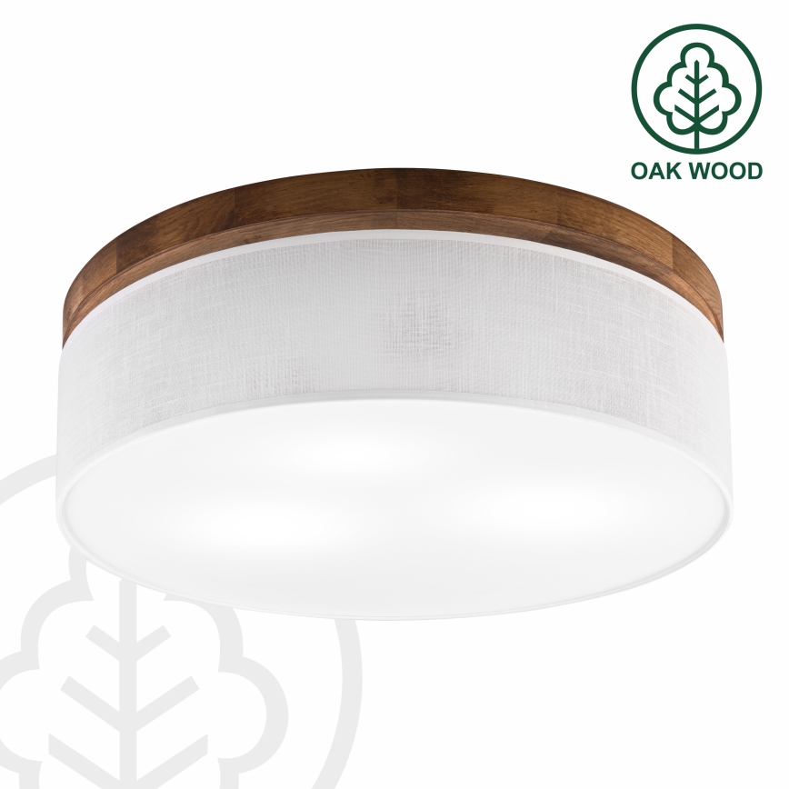 Brilagi - Plafondlamp BELLADONNA 3xE27/15W/230V diameter 50 cm wit/eiken kers